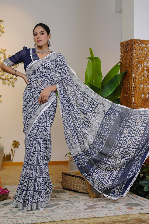 Vasthrlay Fashion Chevron Printed Ethnic Wear
