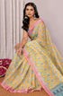 Vasthrlay Yellow Cotton Printed Saree