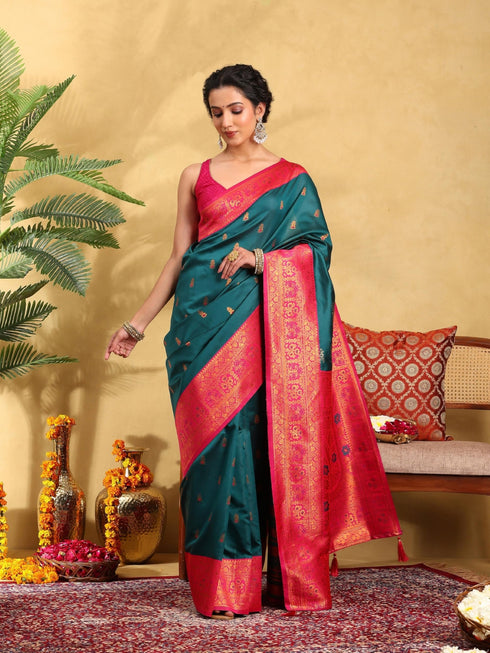 Vasthrlay Banarasi Unstitched Saree