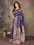 Vasthrlay Kanjeevaram Silk Unstitched Rani Dark Ethnic Wear