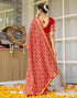 Vasthrlay Bandhani Printed Unstitched Red Saree