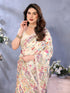 Vasthrlay Cream Kanjivaram Unstitched Saree
