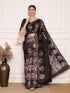 VasthrlayKanjeevaram Silk Unstitched Black Free Ethnic Wear