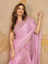 Vasthrlay Chiffon Embroidery Unstitched Purple Ethnic Wear