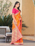 Vasthrlay Kanjivaram Satin Orange Ethnic Wear