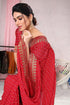 Vasthrlay Fashion Georgette Bandhej Red Ethnic Wear