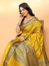 VasthrlayJacquard Boardered Unstitched Mustard Free Ethnic Wear