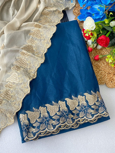 Vasthrlay Georgette Embroidery Saree