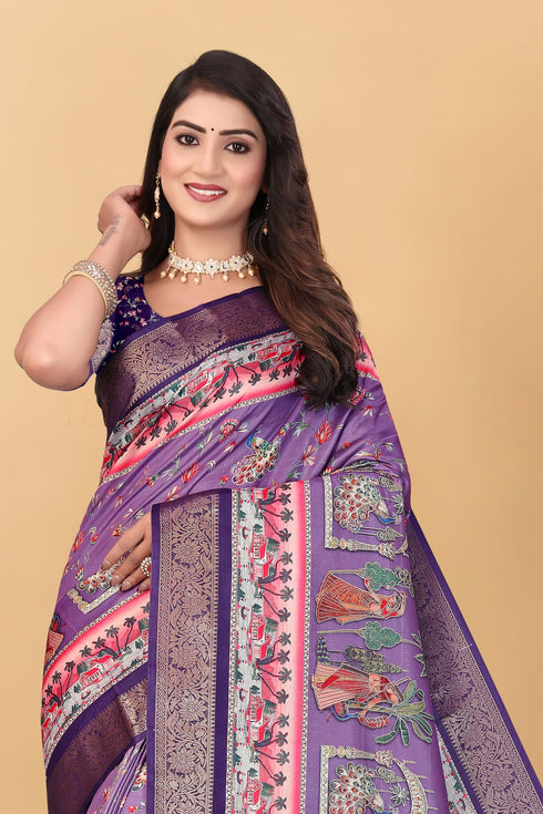 Vasthrlay Kanjivaram Traditional Unstitched Saree