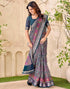 Vasthrlay Georgette Printed Unstitched Red Saree
