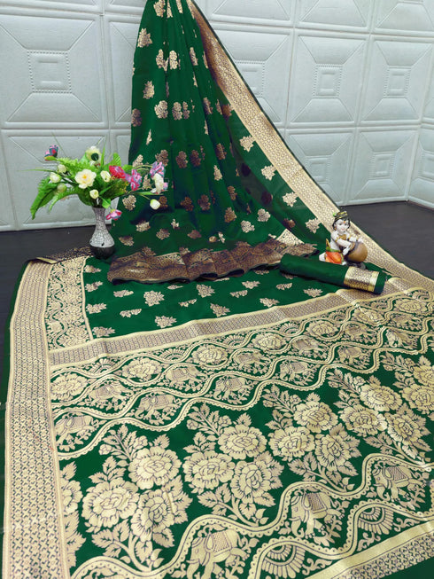 Vasthrlay Banarasi Traditional Unstitched Saree