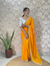 Vasthrlay Georgette Embellishments Scalloped Traditional
