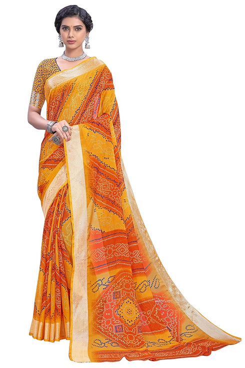 Vasthrlay Bandhani Chiffon Blue Ethnic Wear