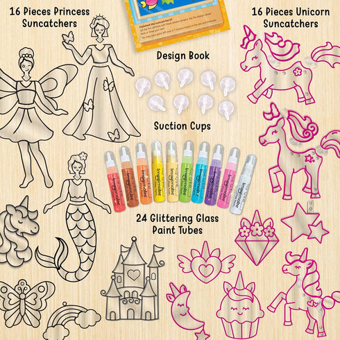 Imagimake Window Art Princess & Unicorn | Glass Painting Kit