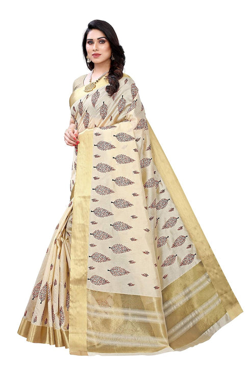 Vasthrlay Kerala Crismistmas Free Size Off White Ethnic Wear