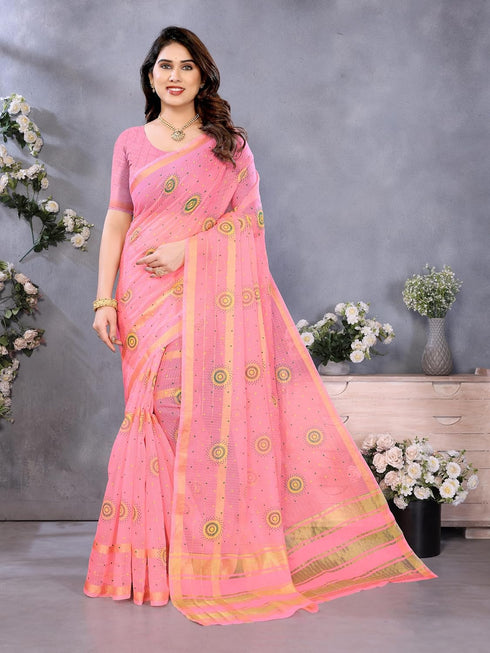 VasthrlayManipuri Unstitched Shagun Yellow Free Ethnic Wear