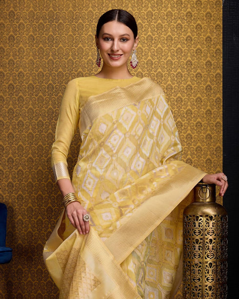 Vasthrlay Women's Cotton Unstitched Blouse Saree