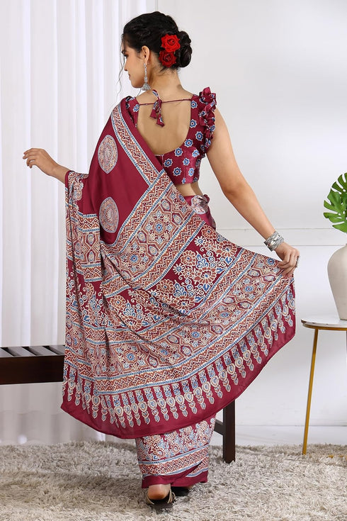 Vasthrlay Fashion Stripes Printed Ethnic Wear