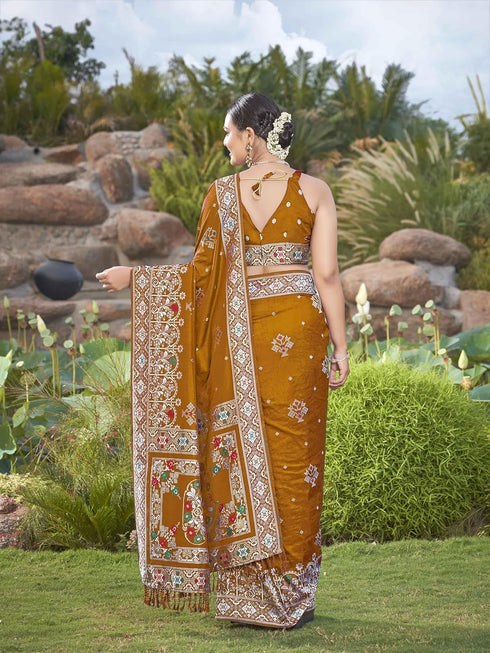 Vasthrlay Banarasi Mustard Jacquard Piece Mn1942