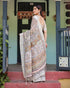 Vasthrlay Handwoven Printed Tasselled Saree