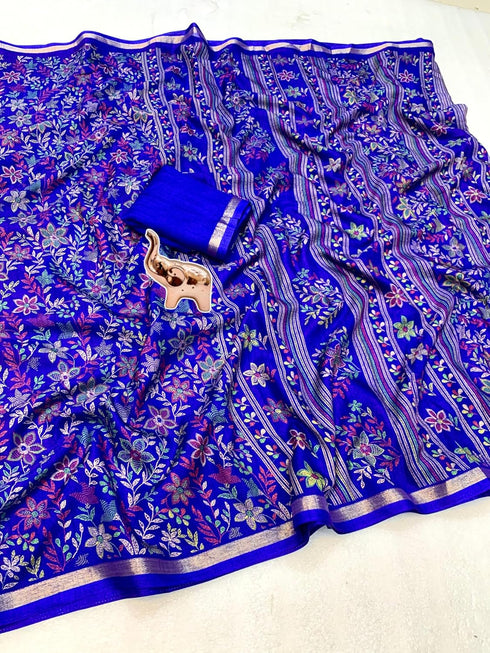 Vasthrlay Printed Beautiful Royalblue