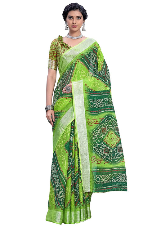 Vasthrlay Bandhani Chiffon Blue Ethnic Wear