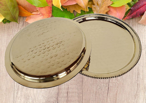 Brass Plate for Pooja, 10 Inch