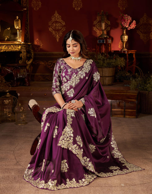 Vasthrlay Embroidery Unstitched Saree