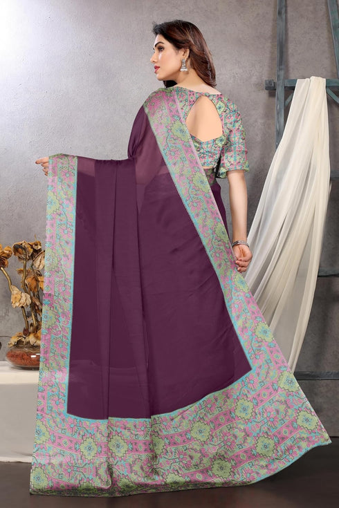 Vasthrlay Fashion Chiffon Dusty Turquoise Ethnic Wear