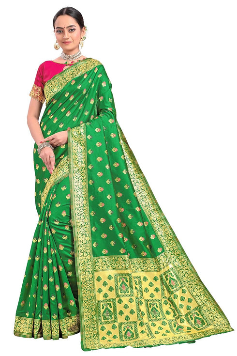 Vasthrlay Banarasi Gs Bridal Green Ethnic Wear