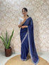 Vasthrlay Georgette Embellishments Scalloped Traditional