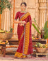 Vasthrlay Georgette Embroidery Unstitched Red Saree