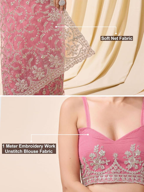 Vasthrlay Embroidery Blouse Lightpink Ethnic Wear