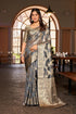 Vasthrlay Organza Patola Unstitched Blouse Saree