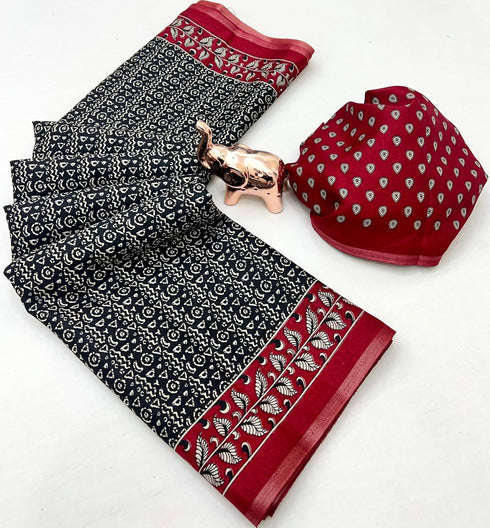 Vasthrlay Kalamkari Beautiful Navy Blue