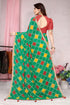 Vasthrlay Fashion Georgette Bandhani Green Ethnic Wear