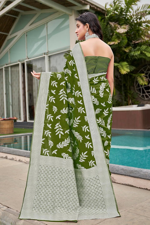 Vasthrlay Banarasi Seagreen Ethnic Wear
