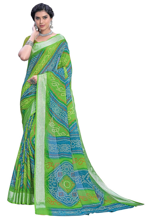 Vasthrlay Bandhani Chiffon Blue Ethnic Wear