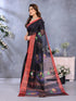 Vasthrlay Black Unstitched Saree