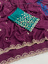 Vasthrlay Pink Georgette Embroidery Saree