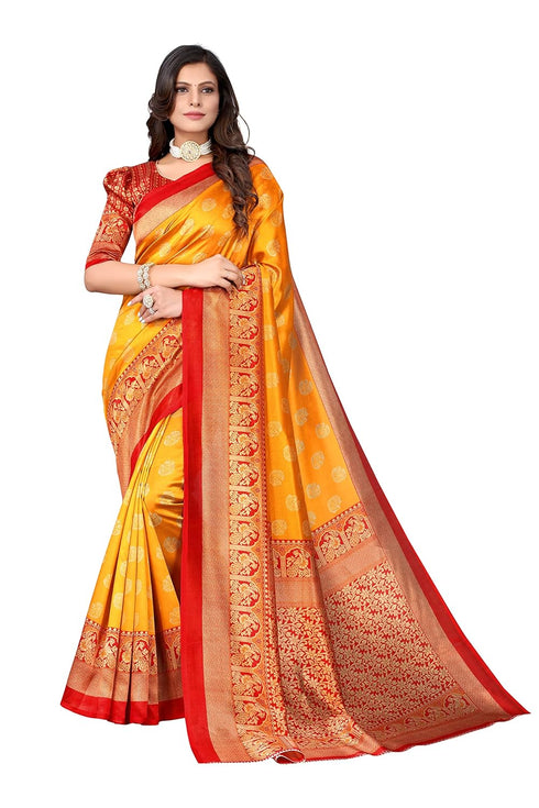 Vasthrlay Printed Minali Mustard Free Ethnic Wear