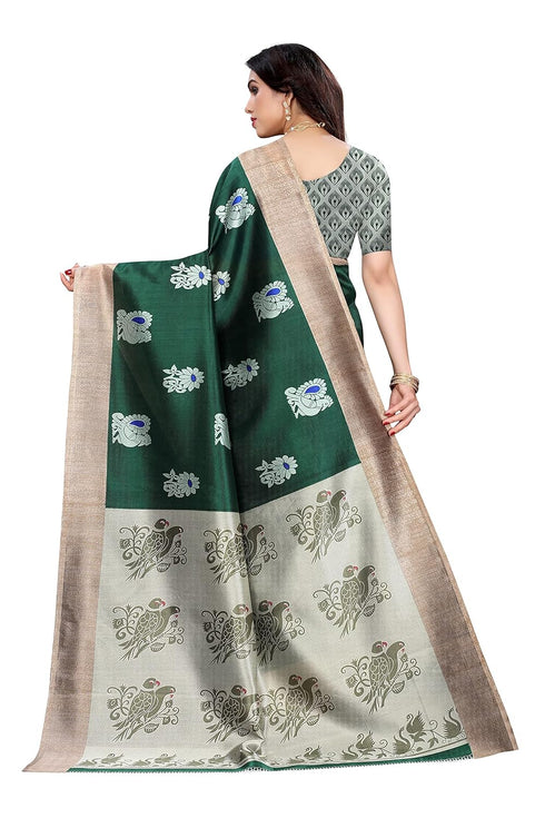 Vasthrlay Printed Kesar Blue Free Ethnic Wear