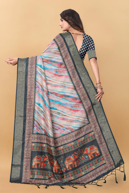 Vasthrlay Kanjivaram Elephant Unstitched Saree