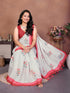 Vasthrlay Off White Womens Linen Ready To Wear Saree