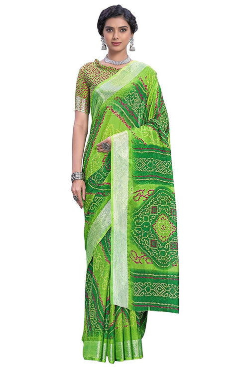Vasthrlay Bandhani Chiffon Blue Ethnic Wear