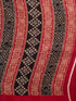 Vasthrlay Bandhani Printed Black Saree With Red Unstitched Blouse Piece