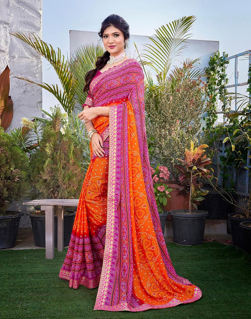 Vasthrlay Georgette Printed Jacquard Material Ethnic Wear