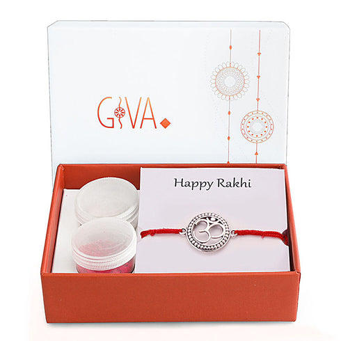 Giva 925 Silver Beaded Om Rakhi