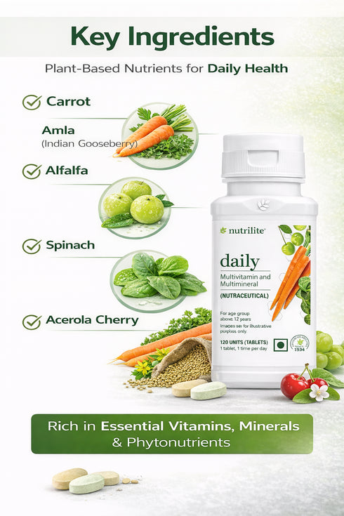 Amway Nutrilite Daily-120 Tab| 1 Count | Pack Of 1