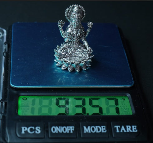 Pure Silver Antique Lotus Laxmi 93.57g By Mahita Collections